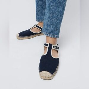 NEW RE/DONE 70s t strap espadrilles in navy size 35/ size 4.5